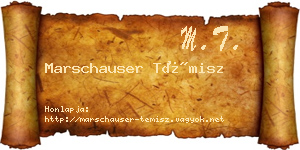 Marschauser Témisz névjegykártya